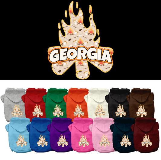 Pet Dog & Cat Screen Printed Hoodie for Small to Medium Pets (Sizes XS-XL), &quot;Georgia Around The Campfire&quot;
