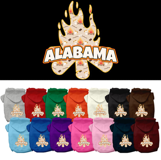 Pet Dog & Cat Screen Printed Hoodie for Medium to Large Pets (Sizes 2XL-6XL), &quot;Alabama Around The Campfire&quot;