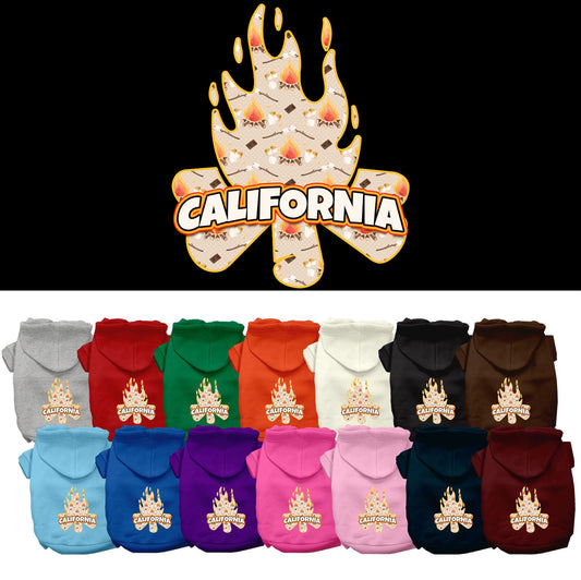 Pet Dog & Cat Screen Printed Hoodie for Medium to Large Pets (Sizes 2XL-6XL), &quot;California Around The Campfire&quot;