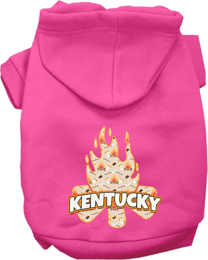 Pet Dog & Cat Screen Printed Hoodie for Small to Medium Pets (Sizes XS-XL), "Kentucky Around The Campfire"