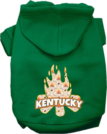Pet Dog & Cat Screen Printed Hoodie for Small to Medium Pets (Sizes XS-XL), "Kentucky Around The Campfire"