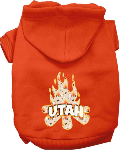 Pet Dog & Cat Screen Printed Hoodie for Small to Medium Pets (Sizes XS-XL), "Utah Around The Campfire"