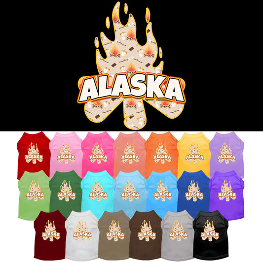 Pet Dog & Cat Screen Printed Shirt for Small to Medium Pets (Sizes XS-XL), &quot;Alaska Around The Campfire&quot;