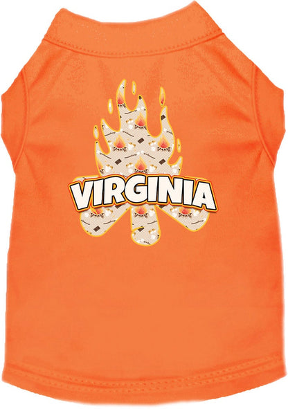 Pet Dog & Cat Screen Printed Shirt for Small to Medium Pets (Sizes XS-XL), "Virginia Around The Campfire"
