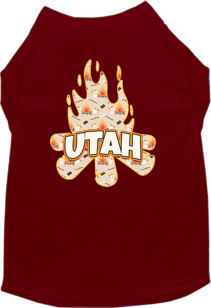 Pet Dog & Cat Screen Printed Shirt for Small to Medium Pets (Sizes XS-XL), "Utah Around The Campfire"