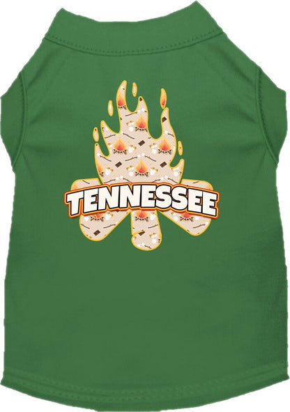Pet Dog & Cat Screen Printed Shirt for Medium to Large Pets (Sizes 2XL-6XL), "Tennessee Around The Campfire"
