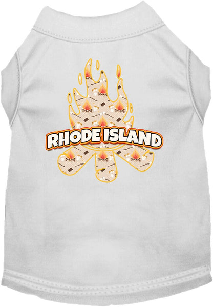 Pet Dog & Cat Screen Printed Shirt for Small to Medium Pets (Sizes XS-XL), "Rhode Island Around The Campfire"