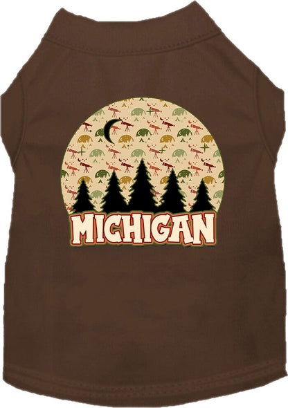 Pet Dog & Cat Screen Printed Shirt for Small to Medium Pets (Sizes XS-XL), "Michigan Under The Stars"