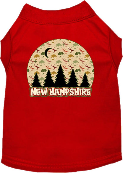 Pet Dog & Cat Screen Printed Shirt for Medium to Large Pets (Sizes 2XL-6XL), "New Hampshire Under The Stars"