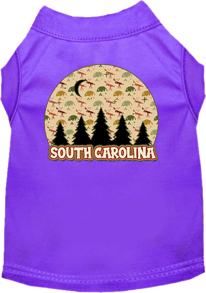 Pet Dog & Cat Screen Printed Shirt for Small to Medium Pets (Sizes XS-XL), "South Carolina Under The Stars"