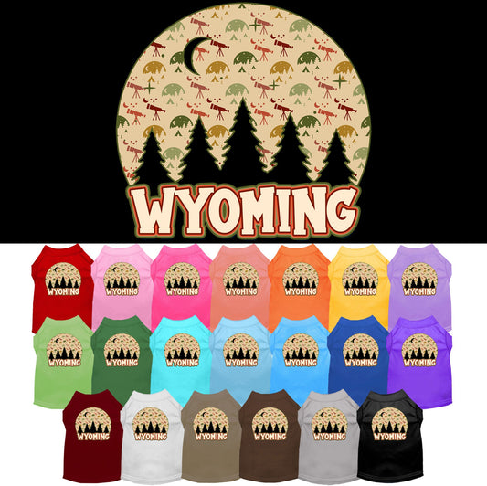 Pet Dog & Cat Screen Printed Shirt for Small to Medium Pets (Sizes XS-XL), &quot;Wyoming Under The Stars&quot;