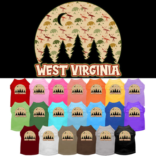 Pet Dog & Cat Screen Printed Shirt for Small to Medium Pets (Sizes XS-XL), &quot;West Virginia Under The Stars&quot;