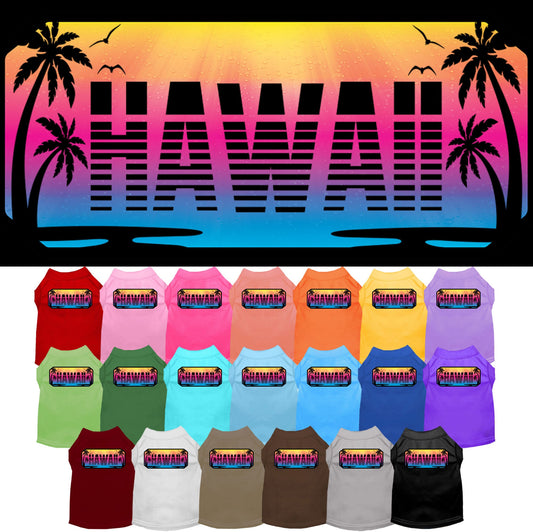 Pet Dog & Cat Screen Printed Shirt for Medium to Large Pets (Sizes 2XL-6XL), &quot;Hawaii Beach Shades&quot;