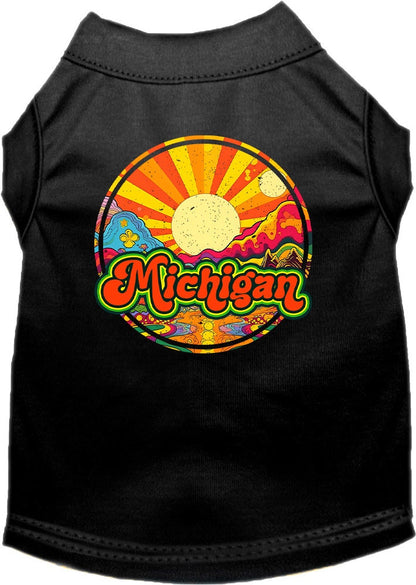Pet Dog & Cat Screen Printed Shirt for Medium to Large Pets (Sizes 2XL-6XL), "Michigan Mellow Mountain"