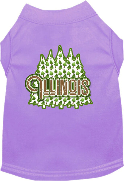 Pet Dog & Cat Screen Printed Shirt for Small to Medium Pets (Sizes XS-XL), "Illinois Woodland Trees"
