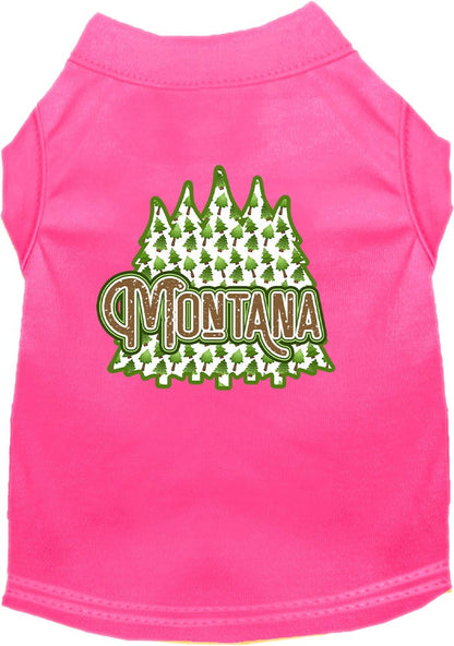 Pet Dog & Cat Screen Printed Shirt for Small to Medium Pets (Sizes XS-XL), "Montana Woodland Trees"