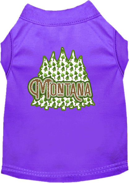 Pet Dog & Cat Screen Printed Shirt for Small to Medium Pets (Sizes XS-XL), "Montana Woodland Trees"