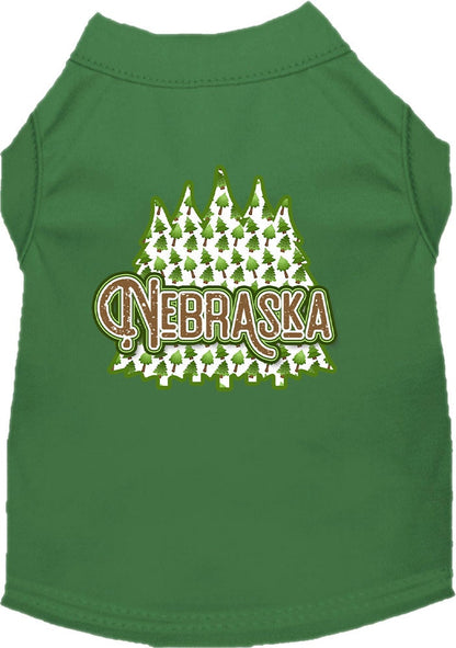 Pet Dog & Cat Screen Printed Shirt for Medium to Large Pets (Sizes 2XL-6XL), "Nebraska Woodland Trees"