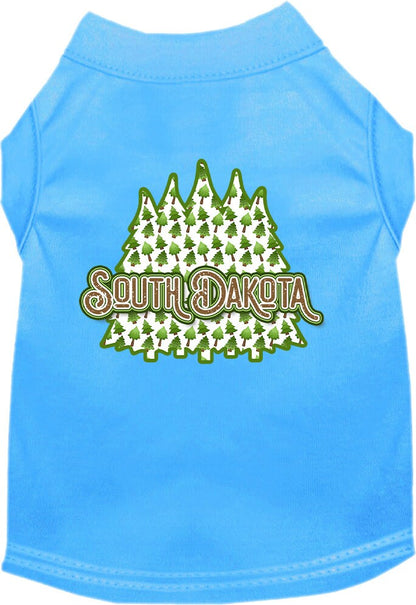 Pet Dog & Cat Screen Printed Shirt for Small to Medium Pets (Sizes XS-XL), "South Dakota Woodland Trees"