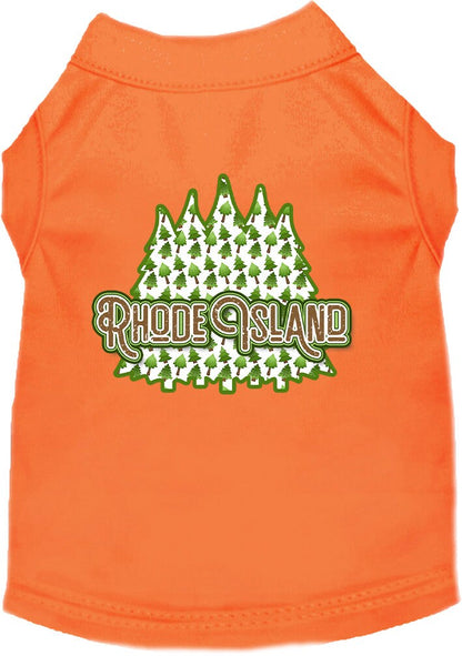 Pet Dog & Cat Screen Printed Shirt for Small to Medium Pets (Sizes XS-XL), "Rhode Island Woodland Trees"
