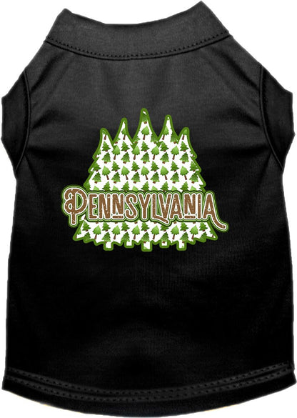 Pet Dog & Cat Screen Printed Shirt for Small to Medium Pets (Sizes XS-XL), "Pennsylvania Woodland Trees"