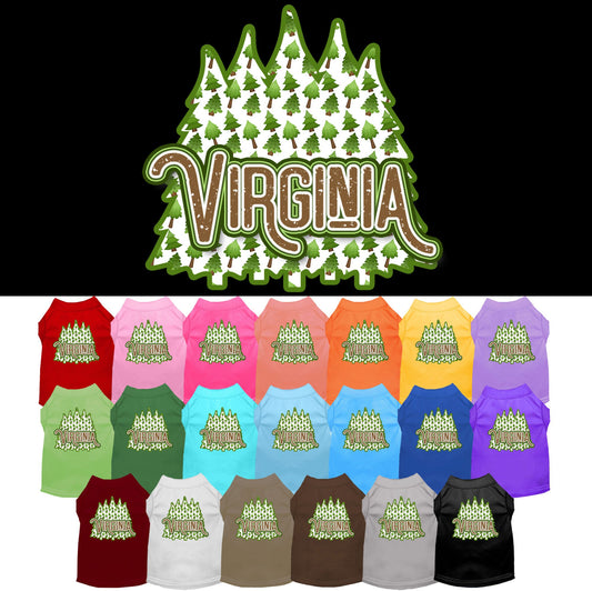 Pet Dog & Cat Screen Printed Shirt for Medium to Large Pets (Sizes 2XL-6XL), &quot;Virginia Woodland Trees&quot;