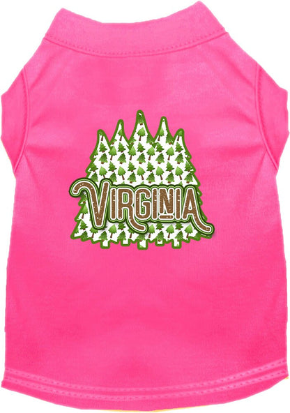 Pet Dog & Cat Screen Printed Shirt for Small to Medium Pets (Sizes XS-XL), "Virginia Woodland Trees"