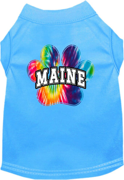 Pet Dog & Cat Screen Printed Shirt for Medium to Large Pets (Sizes 2XL-6XL), "Maine Bright Tie Dye"