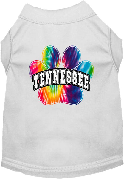 Pet Dog & Cat Screen Printed Shirt for Medium to Large Pets (Sizes 2XL-6XL), "Tennessee Bright Tie Dye"