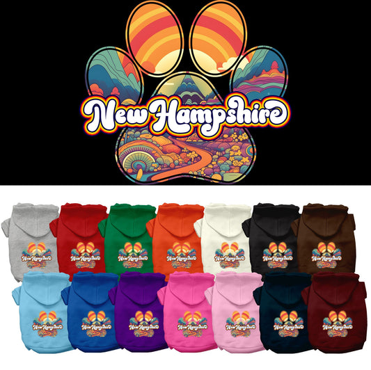 Pet Dog & Cat Screen Printed Hoodie for Small to Medium Pets (Sizes XS-XL), &quot;New Hampshire Groovy Summit&quot;