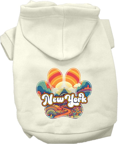Pet Dog & Cat Screen Printed Hoodie for Small to Medium Pets (Sizes XS-XL), "New York Groovy Summit"