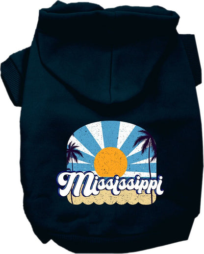 Pet Dog & Cat Screen Printed Hoodie for Small to Medium Pets (Sizes XS-XL), "Mississippi Coast"