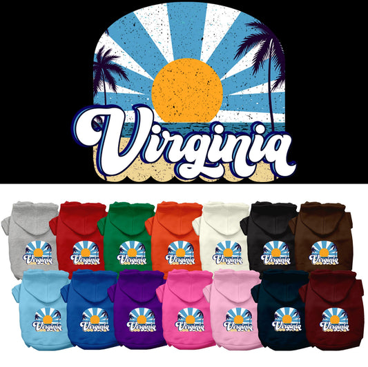 Pet Dog & Cat Screen Printed Hoodie for Small to Medium Pets (Sizes XS-XL), &quot;Virginia Coast&quot;