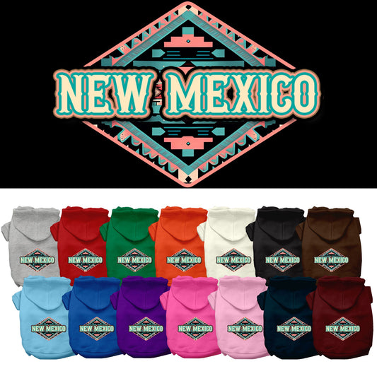 Pet Dog & Cat Screen Printed Hoodie for Small to Medium Pets (Sizes XS-XL), &quot;New Mexico Peach Aztec&quot;