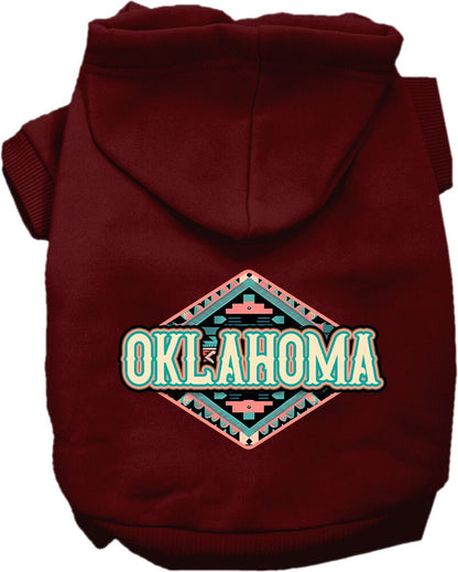 Pet Dog & Cat Screen Printed Hoodie for Medium to Large Pets (Sizes 2XL-6XL), "Oklahoma Peach Aztec"