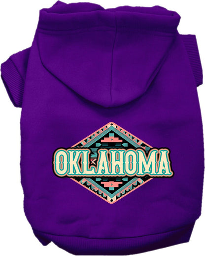 Pet Dog & Cat Screen Printed Hoodie for Small to Medium Pets (Sizes XS-XL), "Oklahoma Peach Aztec"