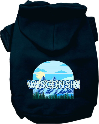 Pet Dog & Cat Screen Printed Hoodie for Small to Medium Pets (Sizes XS-XL), "Wisconsin Trailblazer"
