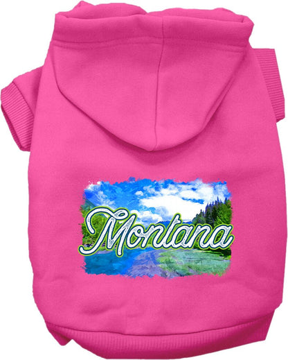 Pet Dog & Cat Screen Printed Hoodie for Small to Medium Pets (Sizes XS-XL), "Montana Summer"