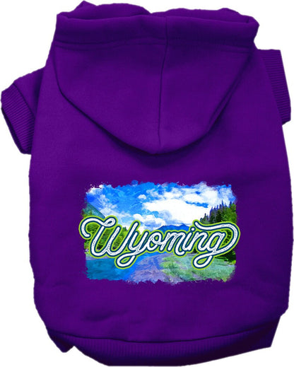 Pet Dog & Cat Screen Printed Hoodie for Medium to Large Pets (Sizes 2XL-6XL), "Wyoming Summer"