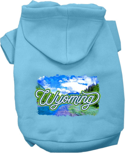 Pet Dog & Cat Screen Printed Hoodie for Medium to Large Pets (Sizes 2XL-6XL), "Wyoming Summer"