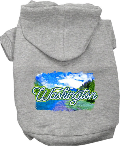 Pet Dog & Cat Screen Printed Hoodie for Small to Medium Pets (Sizes XS-XL), "Washington Summer"