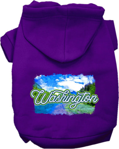 Pet Dog & Cat Screen Printed Hoodie for Small to Medium Pets (Sizes XS-XL), "Washington Summer"