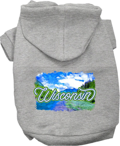 Pet Dog & Cat Screen Printed Hoodie for Small to Medium Pets (Sizes XS-XL), "Wisconsin Summer"