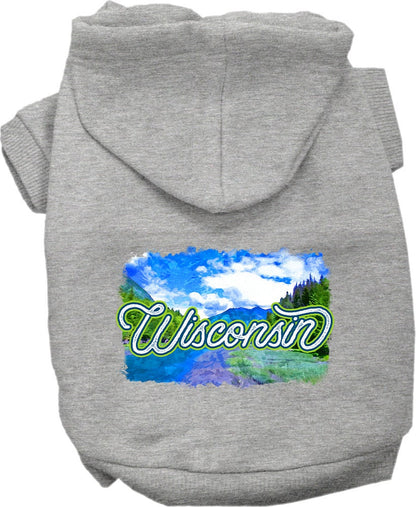 Pet Dog & Cat Screen Printed Hoodie for Medium to Large Pets (Sizes 2XL-6XL), "Wisconsin Summer"