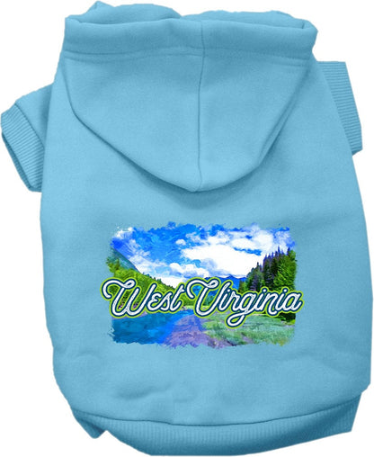 Pet Dog & Cat Screen Printed Hoodie for Small to Medium Pets (Sizes XS-XL), "West Virginia Summer"