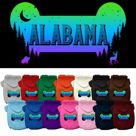 Pet Dog & Cat Screen Printed Hoodie for Small to Medium Pets (Sizes XS-XL), &quot;Alabama Mountain Shades&quot;