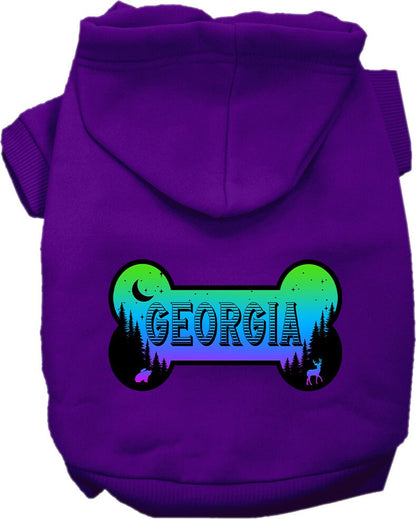 Pet Dog & Cat Screen Printed Hoodie for Medium to Large Pets (Sizes 2XL-6XL), "Georgia Mountain Shades"