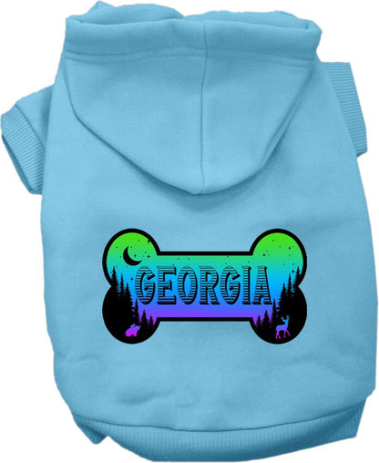 Pet Dog & Cat Screen Printed Hoodie for Small to Medium Pets (Sizes XS-XL), "Georgia Mountain Shades"