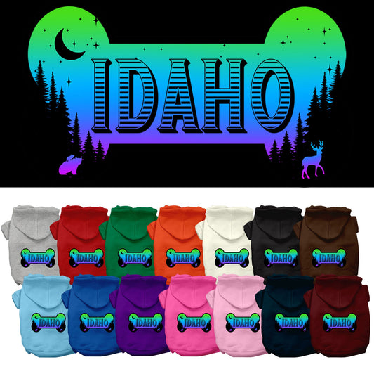 Pet Dog & Cat Screen Printed Hoodie for Medium to Large Pets (Sizes 2XL-6XL), &quot;Idaho Mountain Shades&quot;