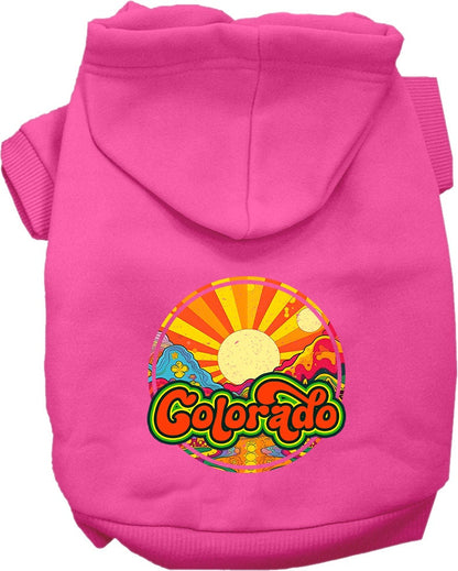Pet Dog & Cat Screen Printed Hoodie for Medium to Large Pets (Sizes 2XL-6XL), "Colorado Mellow Mountain"